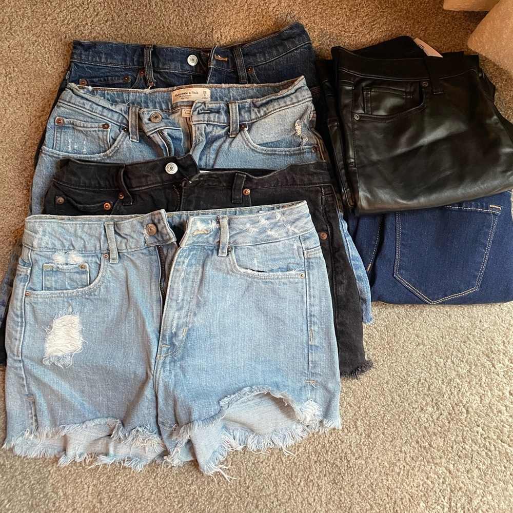 Assorted Denim and Black Shorts Collection